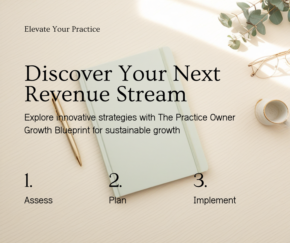 The Practice Owner Growth Blueprint - calm retreat flat lay